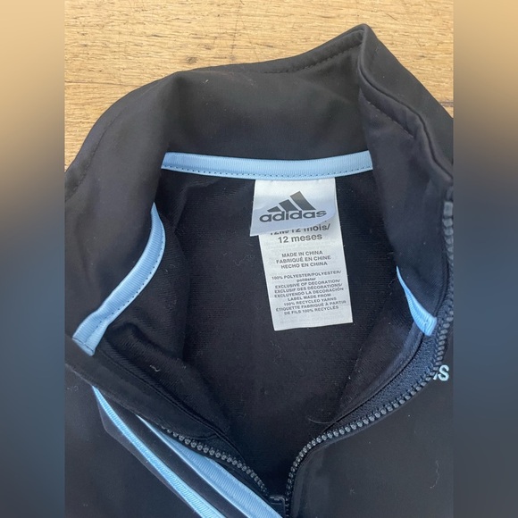 Adidas Black Tracksuit with Blue Stripes - Picture 4 of 6